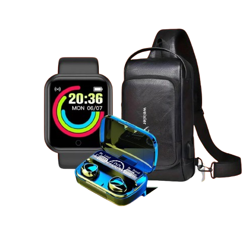 SUPER PROMOCIÓN - BOLSO ANTI ROBO + SMART WATCH Y68 + M10.